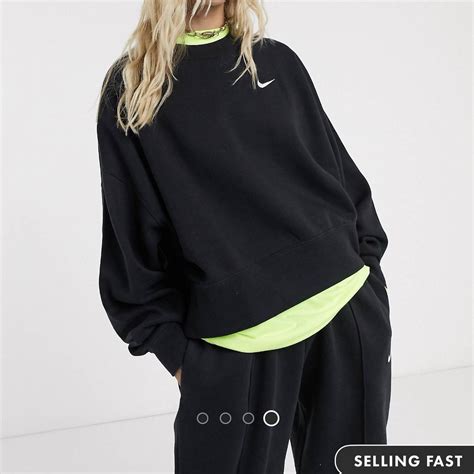 cream nike sweatshirt|nike oversized mini swoosh sweatshirt.